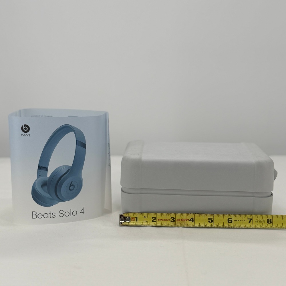 Beats Solo 4 Wireless On-Ear Headphones Slate Blue Bluetooth MUW63LL/A Case Box - Picture 8 of 9